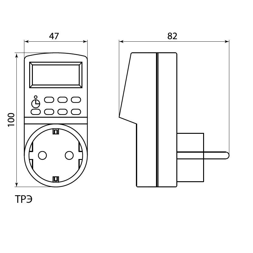Таймер розеточный электронный 16А 230V